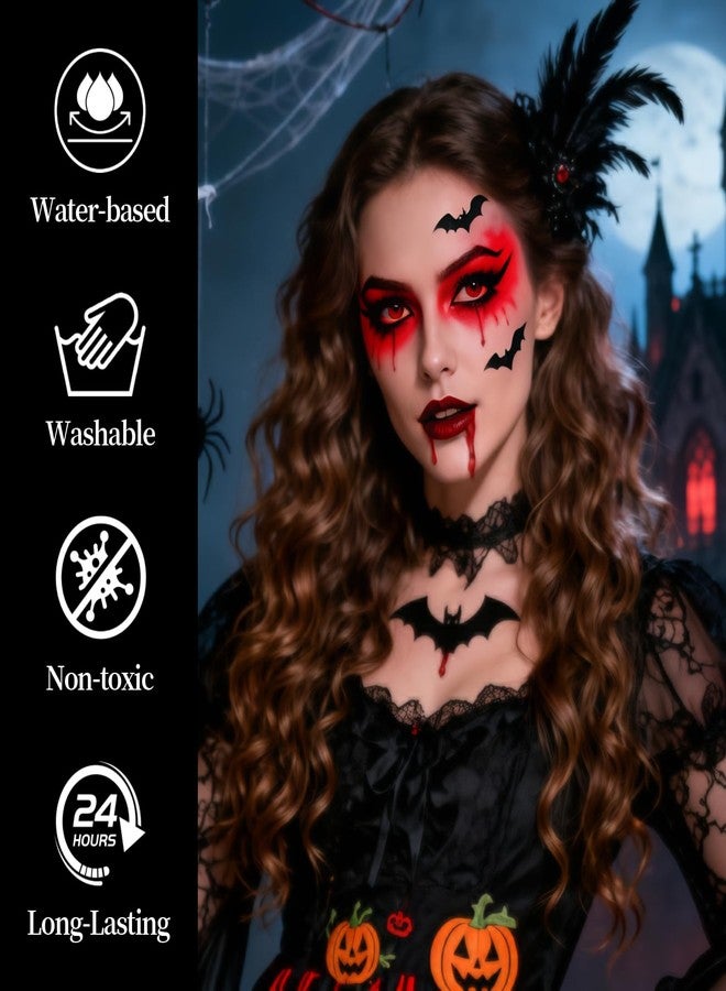 PASNOWFU Halloween Makeup Kit for Witch, Complete SFX Costume Set with Green Face Paint, Witch Fake Nose, Water-Based Face Paint Set for Halloween Cosplay SFX Makeup, Costume Parties, Theater - Image 5